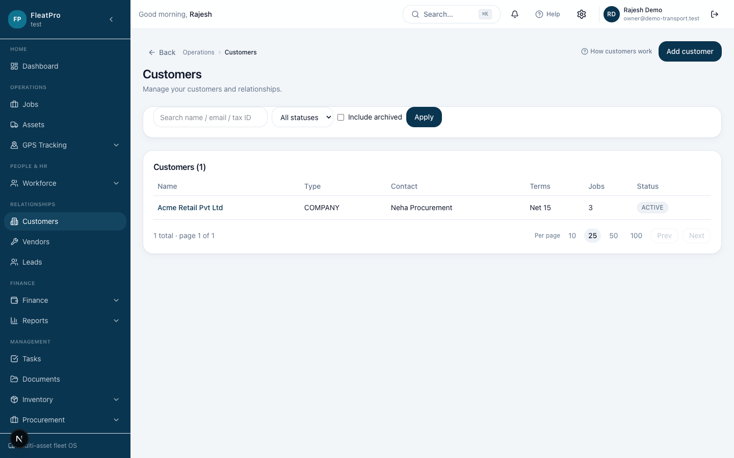 TransitMesh — Customers