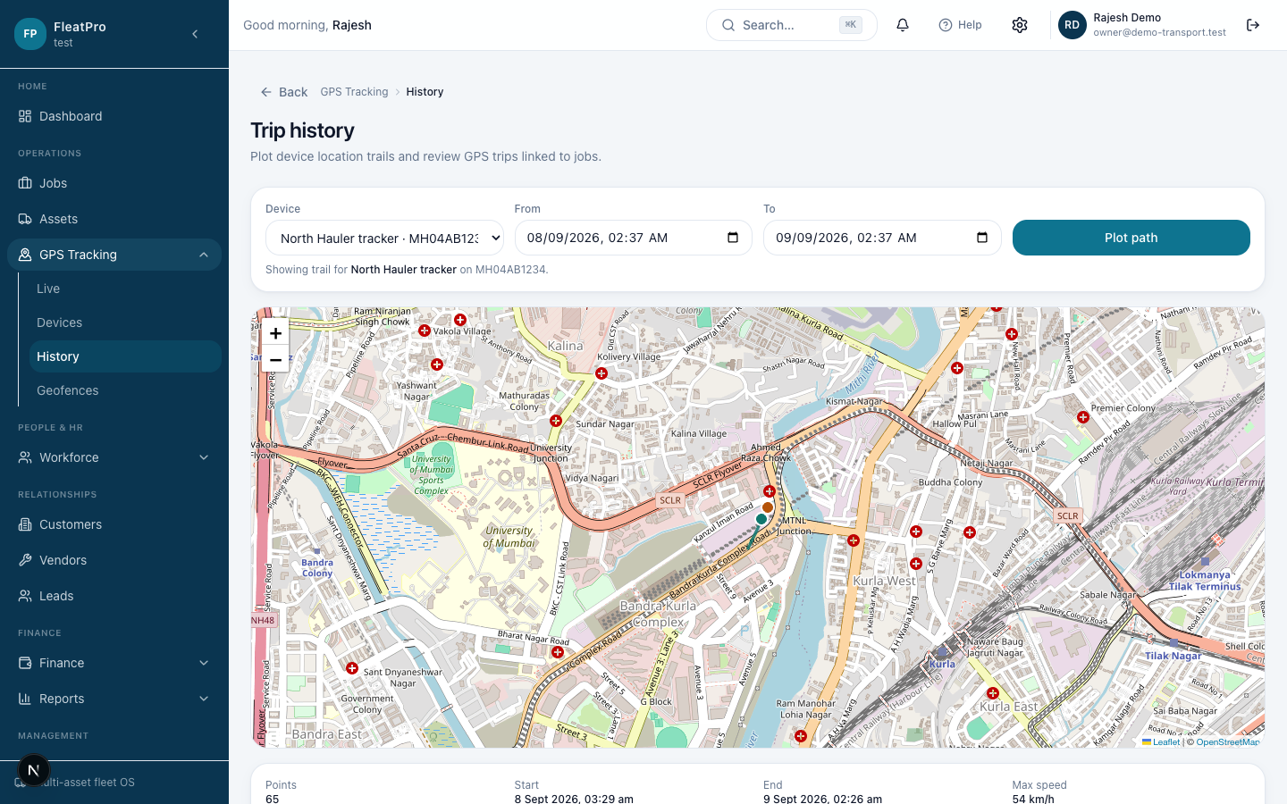 TransitMesh — Trips