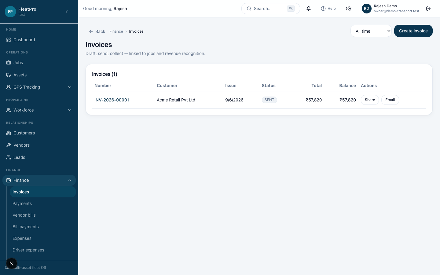 TransitMesh — Invoices